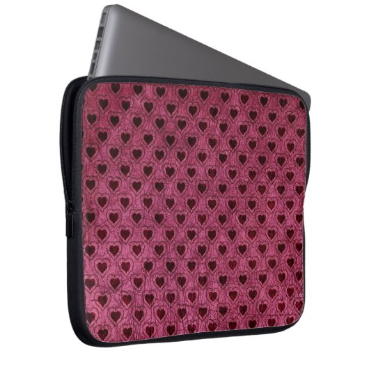 Dunkle Herzen Grunge Muster Laptopschutzhülle (Vorne Rechts)