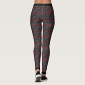 Dunkle Herzen und Rose gehen Leggings (Rückseite)