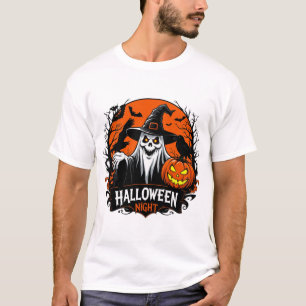 Dunkle Hexe mit Krähe und Kürbis Halloween 🌙 T-Shirt