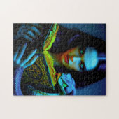 Dunkle Hexe mit Schlange und Zauberbuch Puzzle (Horizontal)