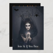 Dunkle Hexe Spooky Halloween-Party Einladung (Vorne/Hinten)