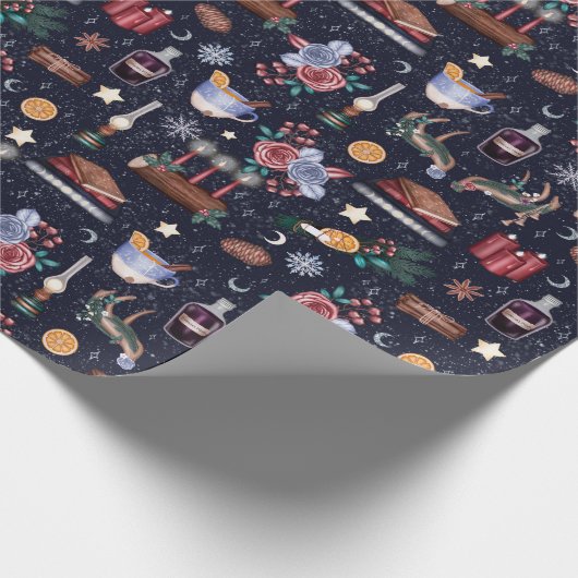 Dunkle Hexe Weihnachten Weihnachtswrapping Paper Geschenkpapier (Ecke)
