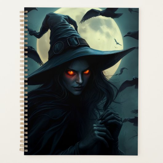 Dunkle Hexen-Halloween-Planerin | Gothic Ästhetik Planer (Vorderseite)
