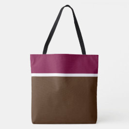 Dunkle Himbeere oben dunkelbrauner Farbblock zum S Tasche