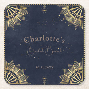 Dunkle Himmelssonne und Mond Hochzeitsbrunch- Show Rechteckiger Pappuntersetzer