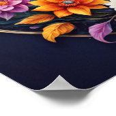 Dunkle Hintergrund-Blumenrahmen-Bibelverse Poster (Ecke)