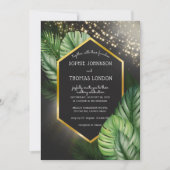 Dunkle Hochzeit in Aquarellfarben am Meer Einladung (Vorderseite)