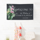 Dunkle Hochzeit tropischer Blume Banner (Insitu)