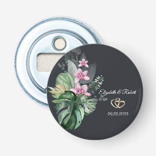 Dunkle Hochzeit tropischer Blume Flaschenöffner