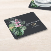 Dunkle Hochzeit tropischer Blume Rechteckiger Pappuntersetzer (angewinkelt)