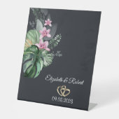 Dunkle Hochzeit tropischer Blume Sockelschild (Vorderseite)