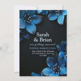 Dunkle Hochzeitseinladung Karte Glitzer blauen Blu