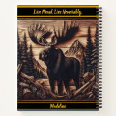 Dunkle Holz Elche Relief Kunst mit der Natur Notizblock (Rückseite)