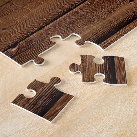 Dunkle hölzerne Planken Puzzle (Seite)