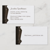 Dunkle hölzerne Spindelnahaufnahme Visitenkarte (Vorne/Hinten)