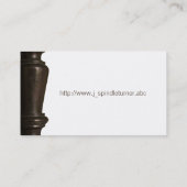 Dunkle hölzerne Spindelnahaufnahme Visitenkarte (Rückseite)