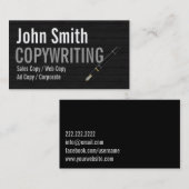 Dunkle hölzerne Typografie Copywriting Visitenkarte (Vorne/Hinten)