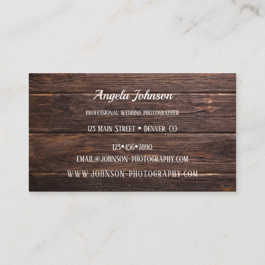 Dunkle Holzfotografen - VorlagenVisitenkarte Visitenkarte (Rückseite)