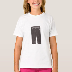 Dunkle Holzkohle-Denim-Jeans mit umgeschlagenem Sa T-Shirt