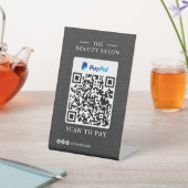 Dunkle Holzkohle Einzel-QR-Code-Scan zum Bezahlen  Sockelschild (In SItu)