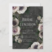 Dunkle Holzkohle Elegante Flora Modernes Brauchtum Einladung (Vorderseite)