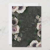 Dunkle Holzkohle Elegante Flora Modernes Brautfest Einladung (Rückseite)
