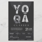 Dunkle Holzkohle Grau Bold Moderne Yoga Studio-Kla Flyer (Vorne)