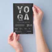 Dunkle Holzkohle Grau Bold Moderne Yoga Studio-Kla Flyer (Handgriff)