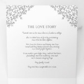 Dunkle Holzkohle, grau, monogramm Liebe Dreifach-gefaltete Programmkarte (Innen Erste Seite)