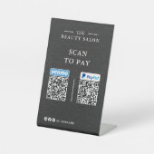 Dunkle Holzkohle Venmo und PayPal QR-Code-Scan zum Sockelschild (Vorderseite)