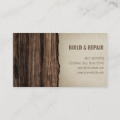 Dunkle Holzkörner Minimalistisch Beruflich Visitenkarte (Rückseite)