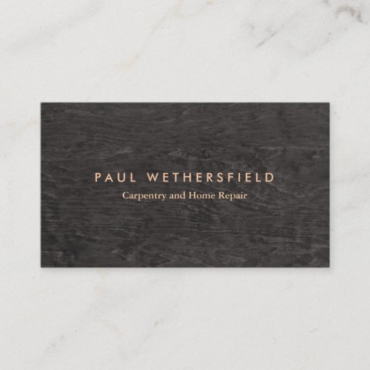 Dunkle Holzkörner Rustikaler Carpenter Visitenkarte (Vorderseite)