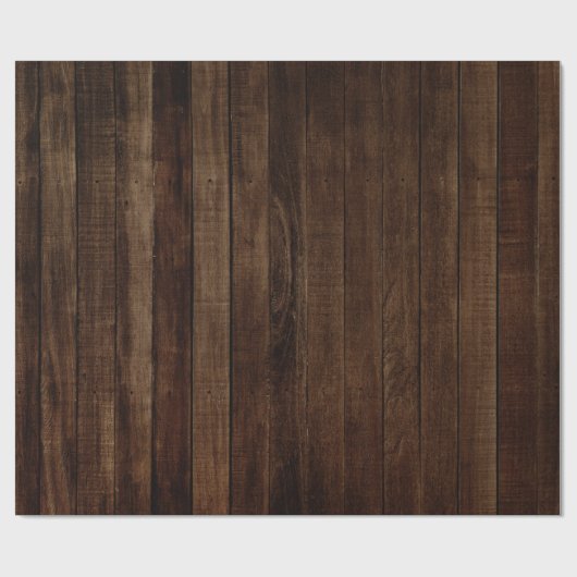 Dunkle Holzplanken mit Holzkörnchen Geschenkpapier (Flach)