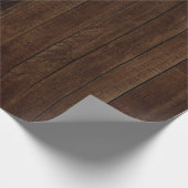 Dunkle Holzplanken mit Holzkörnchen Geschenkpapier (Ecke)