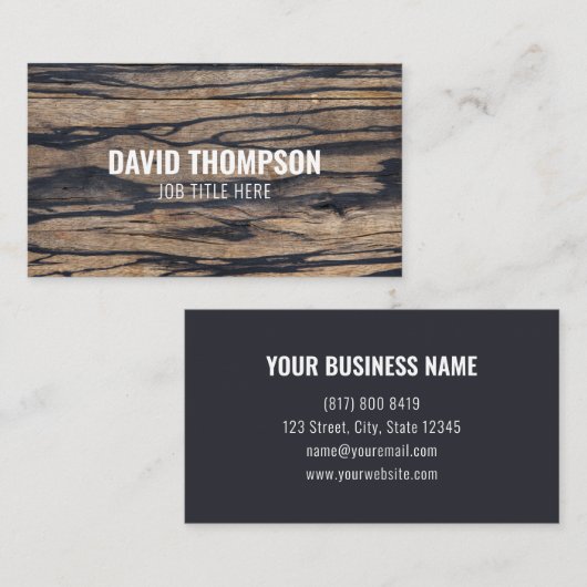 Dunkle Holzschnitzerei Beruflich Builder Holz Visitenkarte (Vorne/Hinten)