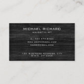 Dunkle Holzstähler Schere Haar Stylist Beruflich Visitenkarte (Rückseite)