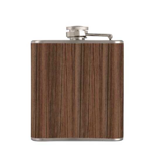 Dunkle Holzstruktur Flachmann (Rückseite)