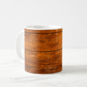 Dunkle Holzstruktur. Holzbraun. Hintergrund Kaffeetasse (Vorderseite Links)