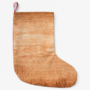 Dunkle Holzstruktur mit der alten Natur Kleiner Weihnachtsstrumpf