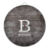 Dunkle Holztextur Monogram Dartboard Dartscheibe (vorne)