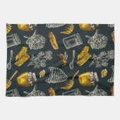 Dunkle Honigbiene Beehive Gelb Vintag Natural Handtuch (Horizontal)