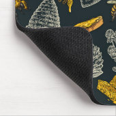 Dunkle Honigbiene Beehive Gelb Vintag Natural Mousepad (Ecke)