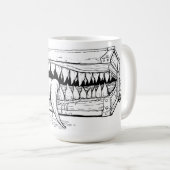 Dunkle Horror-Illustration – Surrealer Monster-Tor Kaffeetasse (VorderseiteRechts)