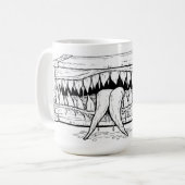 Dunkle Horror-Illustration – Surrealer Monster-Tor Kaffeetasse (Vorderseite Links)