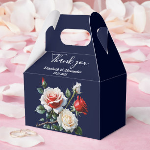 Dunkle hübsche rosa weiße rote Rosen Blumen Hochze Geschenkschachtel