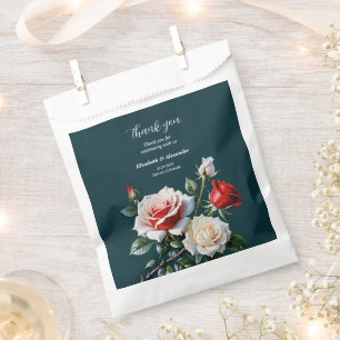 Dunkle hübsche rosa weiße rote Rosen Blumen Hochze Geschenktütchen