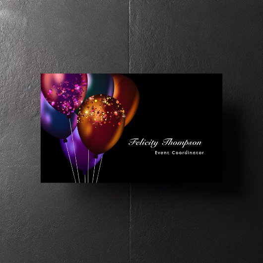 Dunkle Irisierende Ballons Event-Industrie QR-Code Visitenkarte