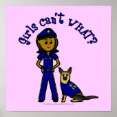 Dunkle K9 Polizeimädchen Poster (Vorne)