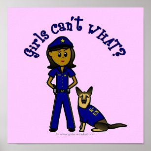 Dunkle K9 Polizeimädchen Poster