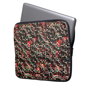 Dunkle Kacheln in Rohform, Mosaikquadrat Laptopschutzhülle